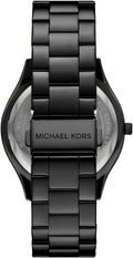 Michael Kors Slim Runway Analog Black Dial Black Steel Strap Watch For Women - MK4734