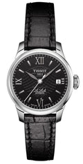 Tissot Le Locle Automatic Black Dial Black Leather Strap Watch for Women - T41.1.123.57