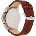 Tommy Hilfiger Decker Blue Dial Brown Leather Strap Watch for Men - 1791561