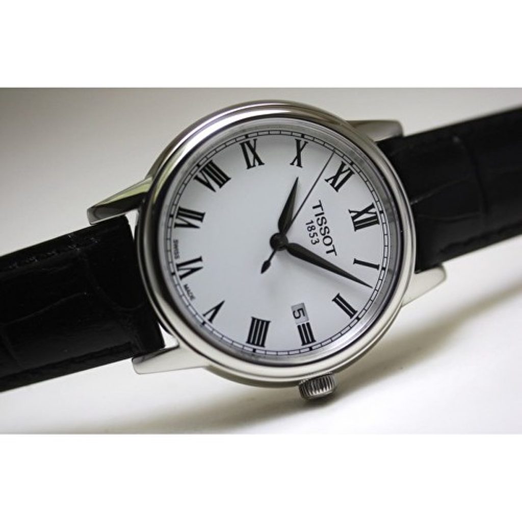 Tissot T Classic Carson White Dial Black Leather Strap Watch for Men - T085.410.16.013.00