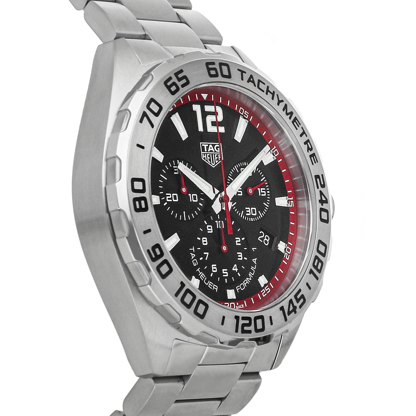 Tag Heuer Formula 1 Chronograph Black Dial Silver Steel Strap Watch for Men - CAZ101Y.BA0842