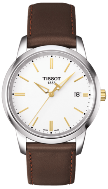 Tissot T Classic Dream White Dial Brown Leather Strap Watch for Men - T033.410.26.011.01