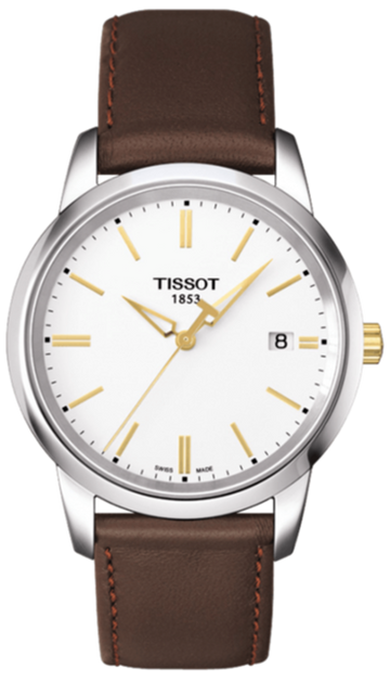 Tissot T Classic Dream White Dial Brown Leather Strap Watch for Men - T033.410.26.011.01