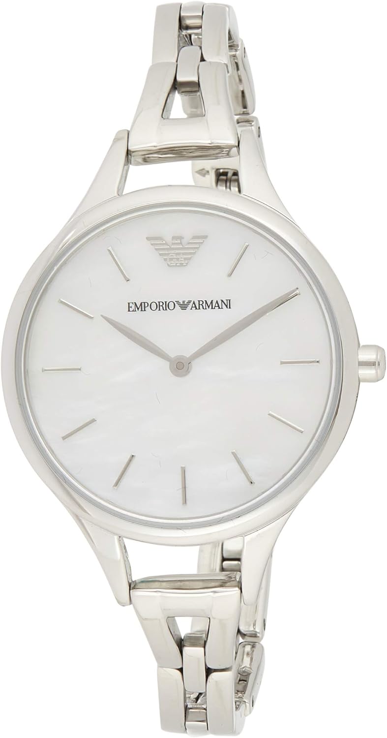 Emporio Armani Aurora Mother Of Pearl White Dial Silver Steel Strap Watch For Women - AR11054