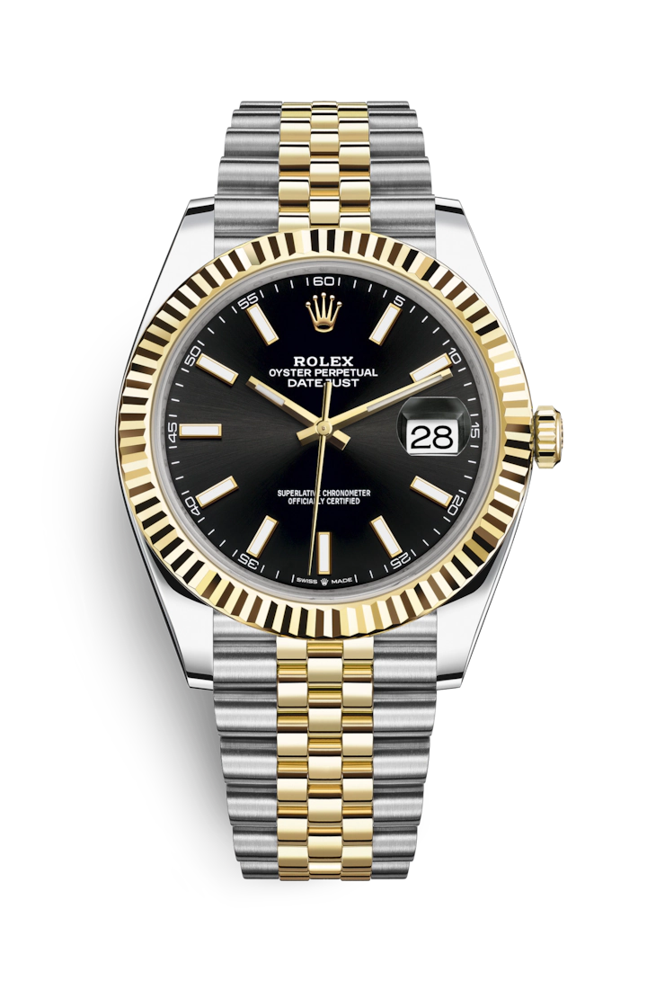 Rolex Datejust 41 Oyster Black Dial Two Tone Jubilee Bracelet Watch for Men - M126333-0014