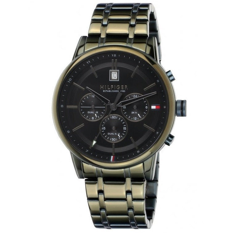 Tommy Hilfiger Quartz Black Dial Black Steel Strap Watch for Men - 1791634