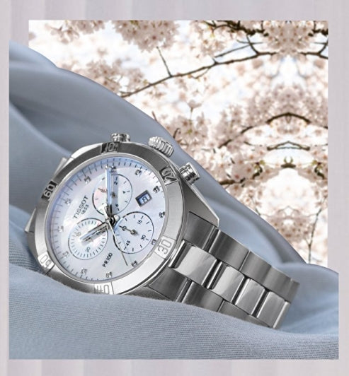 Tissot PR 100 Sport Chic Chronograph Silver Dial Silver Steel Strap Watch for Women - T101.917.11.031.00