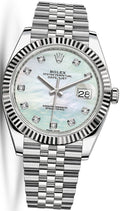 Rolex Datejust 41 Diamonds Mother of Pearl Dial Silver Jubilee Bracelet Watch for Men - M126334-0020