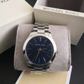 Michael Kors Slim Runway Quartz Blue Dial Silver Steel Strap Watch For Women - MK3379