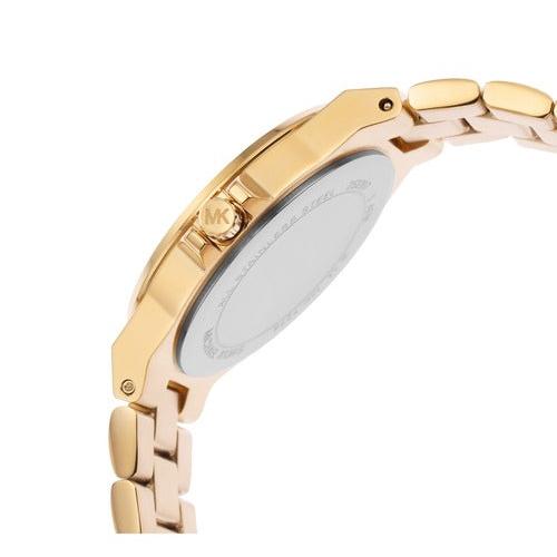 Michael Kors Lennox Three-Hand Silver Dial Gold Steel Strap Watch For Women - MK7278