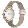 Hugo Boss Companion Chronograph Black Dial Rose Gold Steel Strap Watch For Men - 1513548