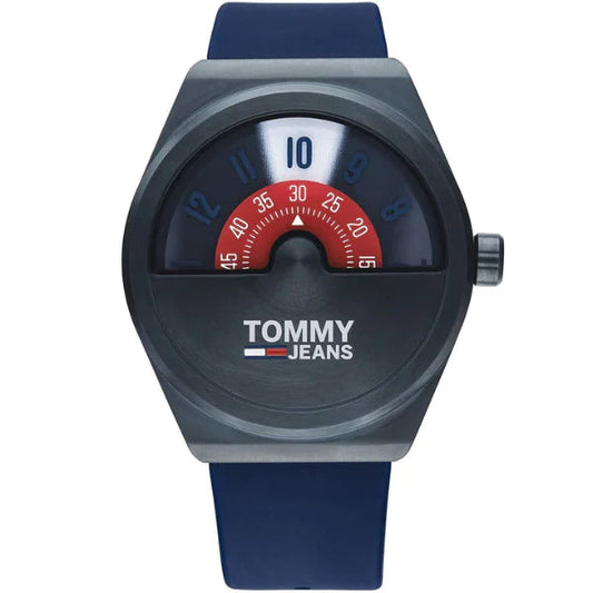 Tommy Hilfiger Monogram Pop Quartz Blue Dial Blue Silicone Strap Watch For Men - 1791775