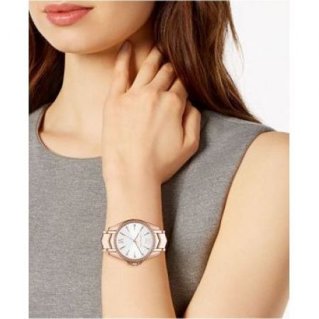 Michael Kors Whitney Quartz White Dial Rose Gold Steel Strap Watch For Women - MK6694