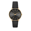 Michael Kors Pyper Black Dial Black Leather Strap Watch For Women - MK2747