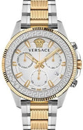 Versace Greca Action Chronograph Quartz Silver Dial Two Tone Steel Strap Watch for Men - VE3J00522