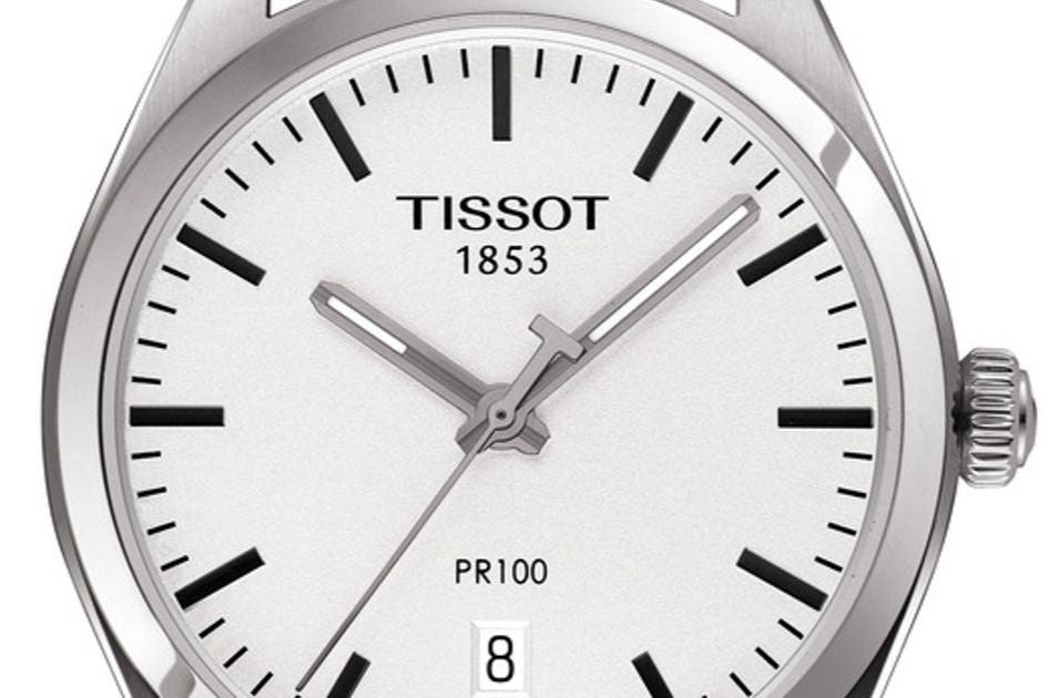 Tissot T Classic PR 100 White Dial Black Leather Strap Watch for Men - T101.410.16.031.00