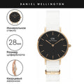 Daniel Wellington Classic Petite Dover Black Dial White NATO Strap Watch For Women - DW001000314