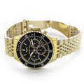 Michael Kors Bayville Chronograph Black Dial Gold Steel Strap Watch For Men - MK8726
