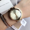 Michael Kors Garner Quartz Gold Dial Gold Steel Strap Watch For Women - MK6408