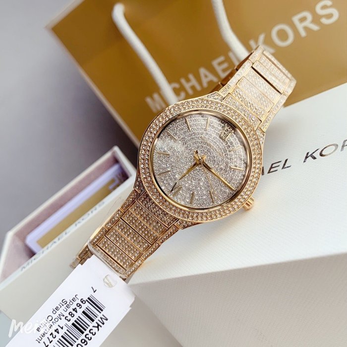 Michael Kors Kerry Quartz Gold Dial Gold Steel Strap Watch For Women - MK3360