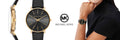 Michael Kors Pyper Black Dial Black Leather Strap Watch For Women - MK2747