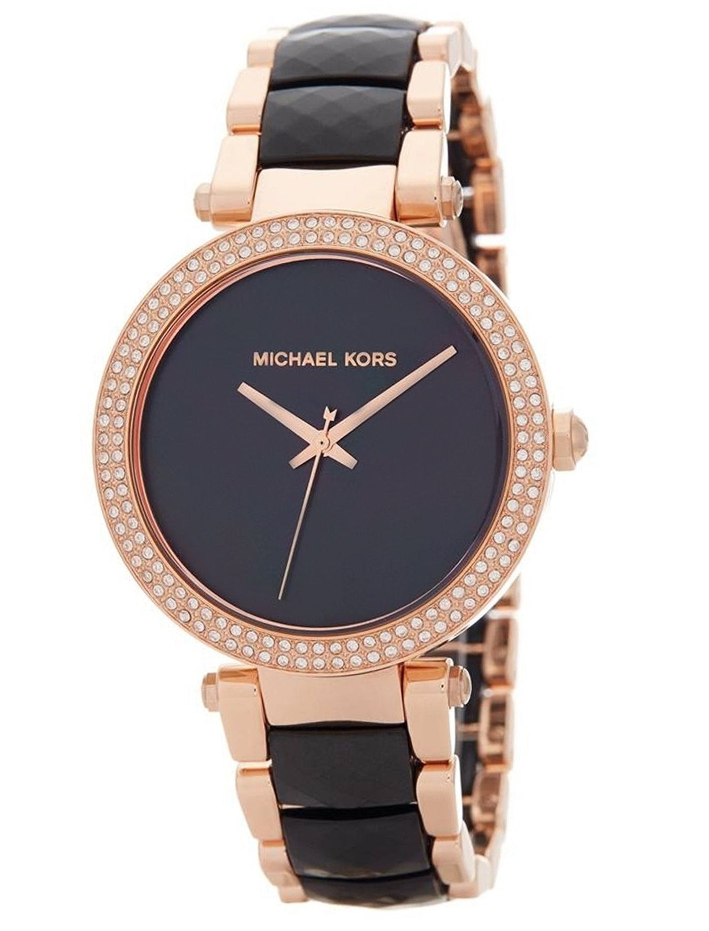 Michael Kors Parker Black Mother of Pearl Dial Two Tone Steel Strap Watch for Women - MK6414