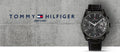 Tommy Hilfiger Baker Chronograph Black Dial Black Leather Strap Watch For Men  - 1710452