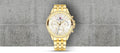 Tommy Hilfiger Ari Multifunction Diamonds Silver Dial Gold Steel Strap Watch for Women - 1781977