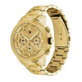 Tommy Hilfiger Lars Chronograph Quartz Gold Dial Gold Steel Strap Watch For Men - 1792060