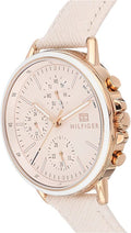 Tommy Hilfiger Carly Cream Dial Cream Leather Strap Watch for Women -1781789