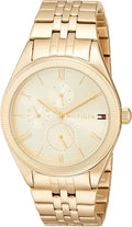 Tommy Hilfiger Monica Quartz Gold Dial Gold Steel Strap Watch For Women - 1782592