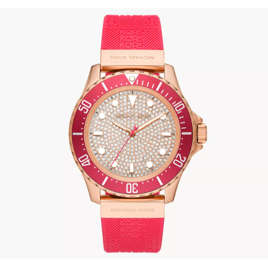 Michael Kors Everest Analog Rose Gold Dial Pink Silicone Strap Watch For Women - M7359