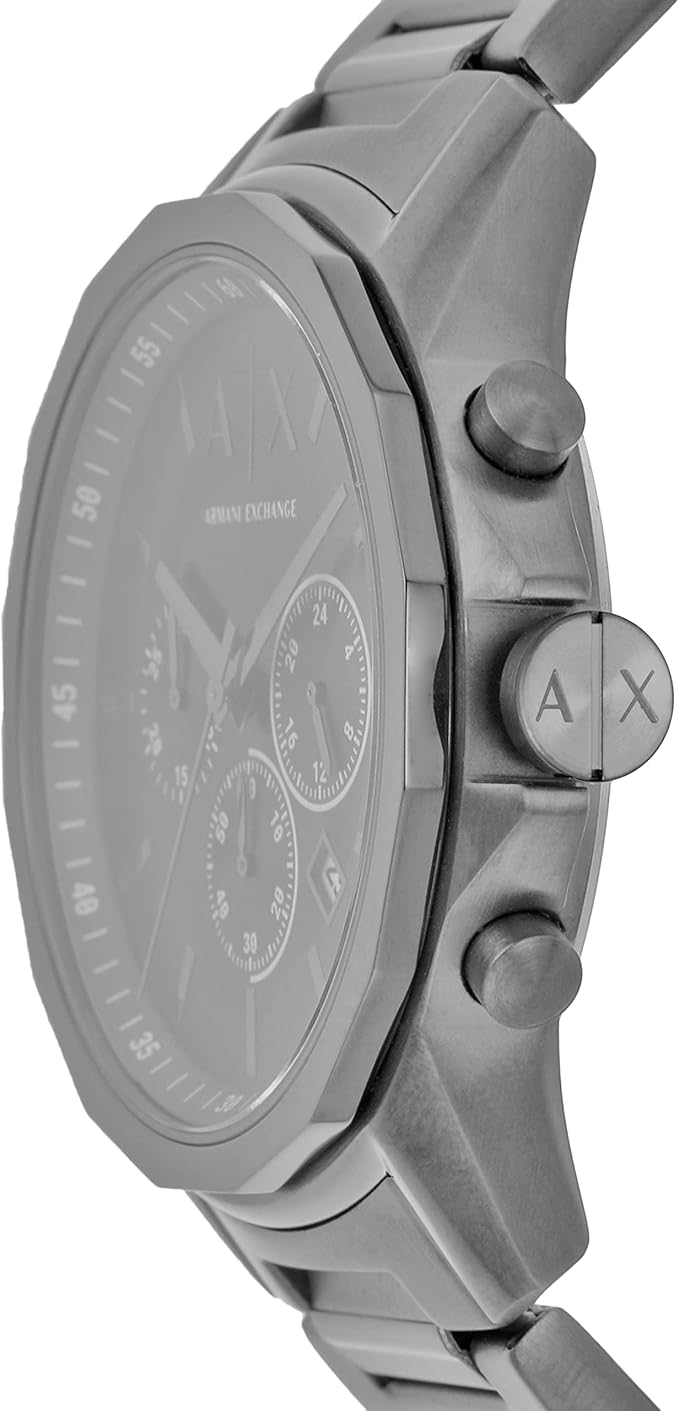 Armani Exchange Drexler Chronograph Grey Dial Grey Steel Strap Watch For Men - AX2603