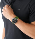 Michael Kors Everest Chronograph Black Dial Green Silicone Strap Watch For Men - MK8981