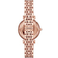 Emporio Armani Gianni T-Bar Quartz White Dial Rose Gold Steel Strap Watch For Women - AR11267