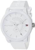 Tommy Hilfiger Denim Analog White Dial White Rubber Strap Watch for Men - 1791481