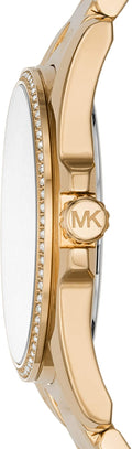 Michael Kors Whitney Three-Hand White Dial Gold Steel Strap Watch For Women - MK6693