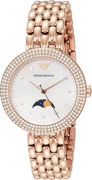 Emporio Armani Rosa Mother of Pearl Dial Rose Gold Steel Strap Watch For Women - AR11462