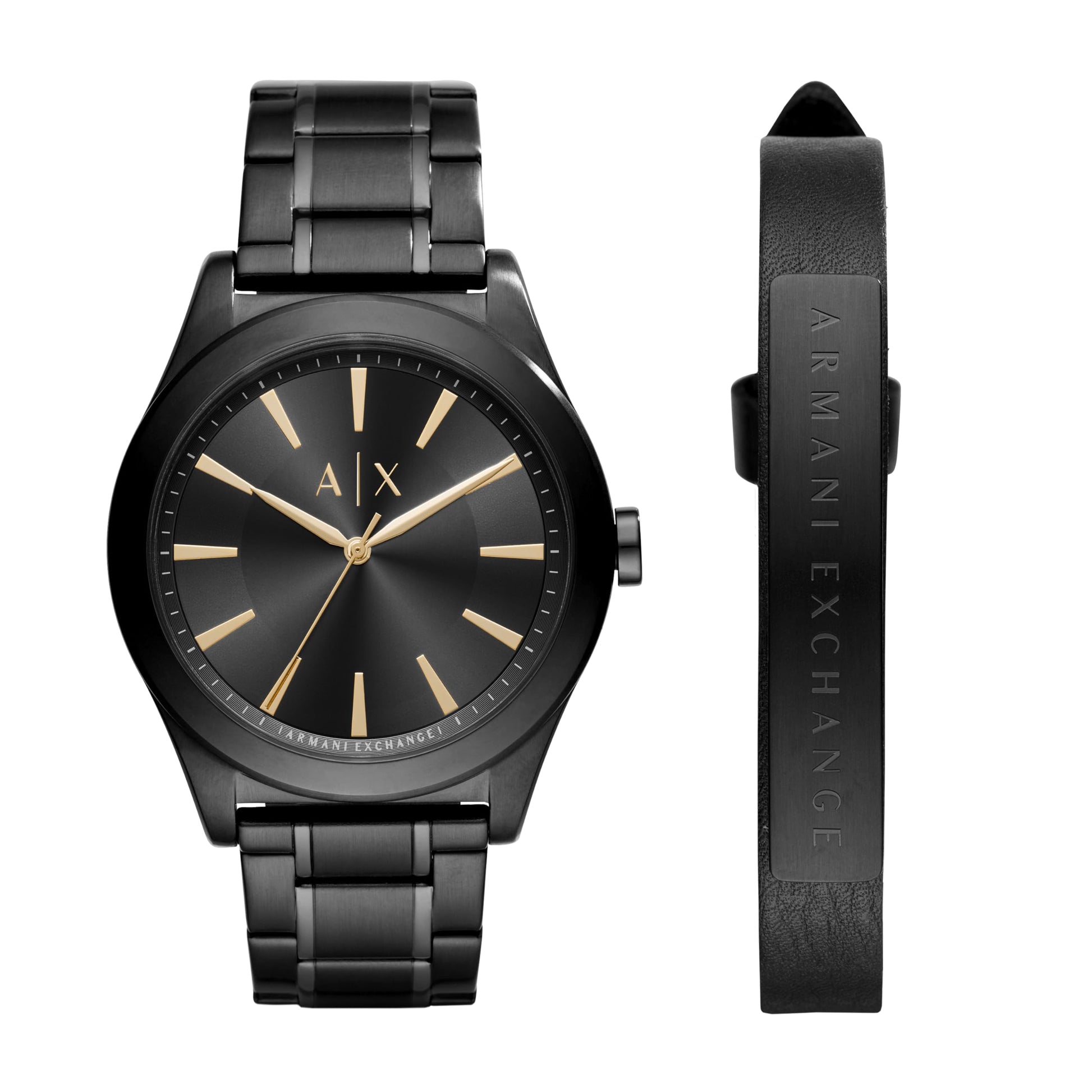 Armani Exchange Nico Analog Black Dial Black Steel Strap Watch For Men - AX7102