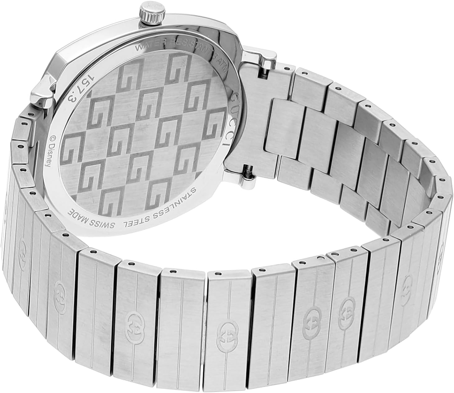 Gucci Grip x Disney Quartz Silver Dial Silver Steel Strap Unisex Watch - YA157419