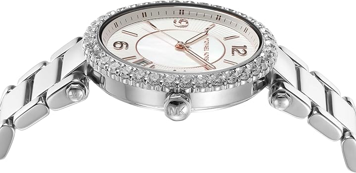 Michael Kors Parker Three Hand White Dial Silver Steel Strap Watch For Women - MK4694