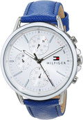 Tommy Hilfiger Carly Silver Dial Blue Leather Strap Watch for Women - 1781791