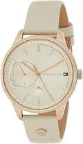 Tommy Hilfiger Brooke Quartz White Dial Cream Leather Strap Watch for Women  - 1782022