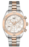 Tissot PR 100 Sport Chic Chronograph Diamonds Mother of Pearl Dial Two Tone Steel Strap Watch for Women - T101.917.22.116.00