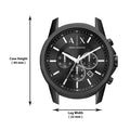 Armani Exchange Banks Chronograph Black Dial Black Steel Strap Watch For Men - AX1722