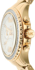 Michael Kors Everest Chronograph Gold Dial Gold Steel Strap Watch For Women - MK7210