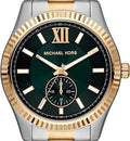 Michael Kors Lexington Quartz Green Dial Two Tone Steel Strap Watch For Men - MK9063