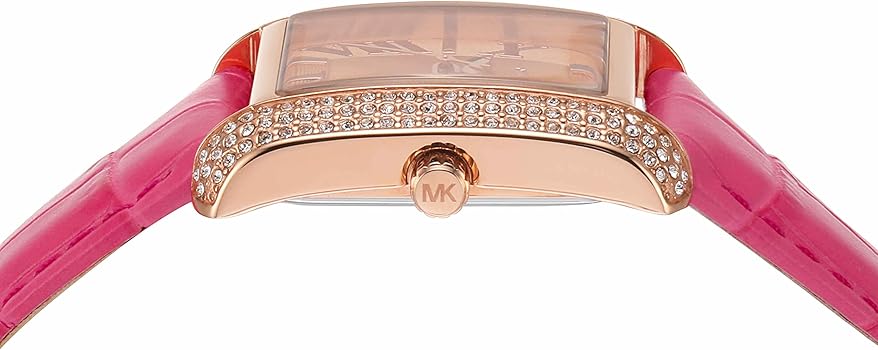 Michael Kors Emery Quartz Diamonds Rose Gold Dial Pink Leather Strap Watch For Women - MK2984