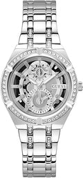 Guess Allara Quartz Silver Dial Silver Steel Strap Watch For Women - GW0604L1