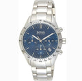 Hugo Boss Talent Blue Dial Silver Steel Strap Watch for Men - 1513582